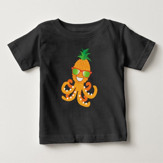 FUNNY SMILY EXOTIC TROPICAL PINEAPPLE OCTOPUS T- BABY T-SHIRT (Vorderseite)