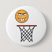 Funny Smirking Basketball Face Dunking Button (Vorderseite)