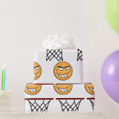 Funny Smirking Basketball Face Dunking Geschenkpapier