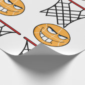 Funny Smirking Basketball Face Dunking Geschenkpapier