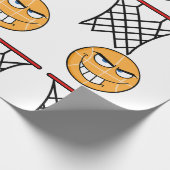 Funny Smirking Basketball Face Dunking Geschenkpapier (Ecke)