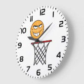 Funny Smirking Basketball Face Dunking Große Wanduhr (Winkel)