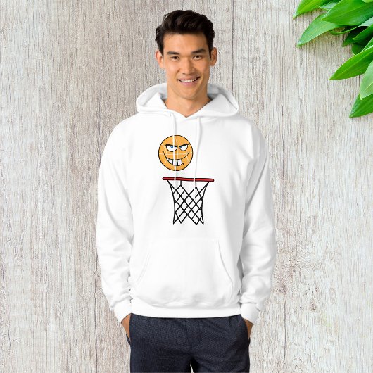 Funny Smirking Basketball Face Dunking Hoodie