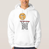 Funny Smirking Basketball Face Dunking Hoodie (Vorderseite)