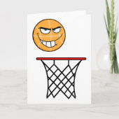 Funny Smirking Basketball Face Dunking Karte (Vorderseite)
