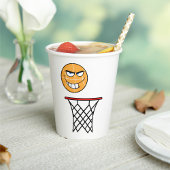 Funny Smirking Basketball Face Dunking Pappbecher