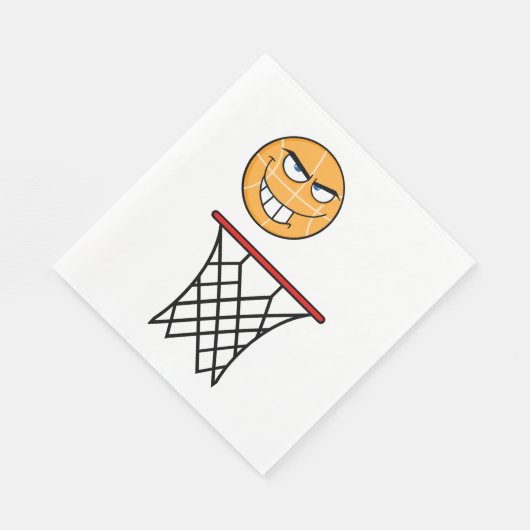 Funny Smirking Basketball Face Dunking Serviette (Ecke)