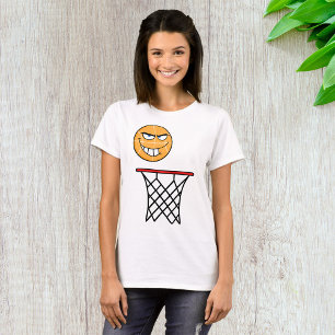 Funny Smirking Basketball Face Dunking T-Shirt