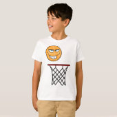 Funny Smirking Basketball Face Dunking T-Shirt (Vorne ganz)