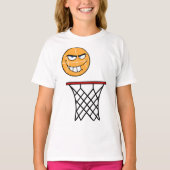 Funny Smirking Basketball Face Dunking T-Shirt (Vorderseite)