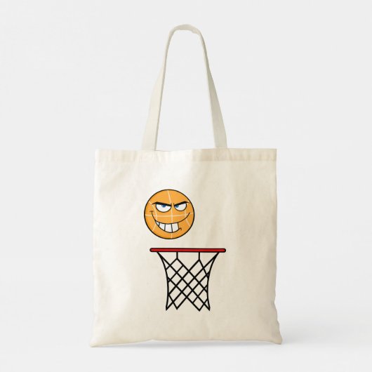Funny Smirking Basketball Face Dunking Tragetasche (Rückseite)