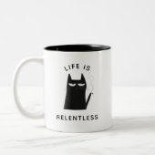 Funny Smoking Cat Coworker Trendy Quote Office Zweifarbige Tasse (Links)