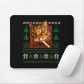 Funny Smoking Cat Meme Christmas Ugly  Mousepad (Mit Mouse)