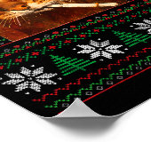 Funny Smoking Cat Meme Christmas Ugly Poster (Ecke)