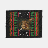 Funny Smoking Cat Meme Christmas Ugly Sweater Cat Fleecedecke (Vorderseite (Horizontal))