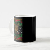 Funny Smoking Cat Meme Christmas Ugly Sweater Cat Kaffeetasse (Vorderseite Links)