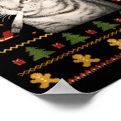 Funny Smoking Cat Meme Christmas Ugly Sweaters For Poster (Ecke)