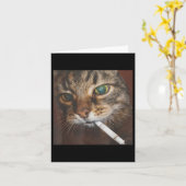 Funny Smoking Cat Meme Karte (Gelbe Blume)