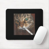 Funny Smoking Cat Meme Mousepad (Mit Mouse)