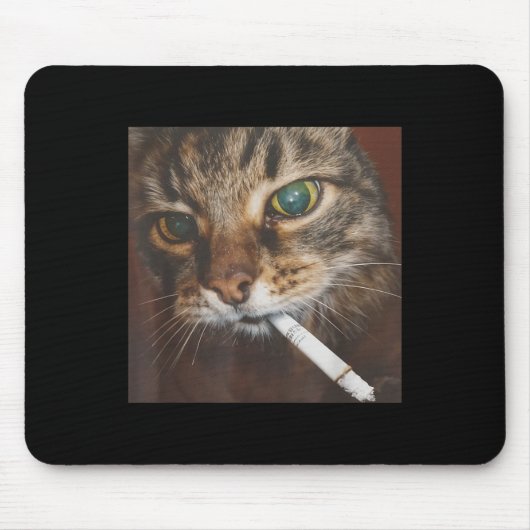 Funny Smoking Cat Meme Mousepad (Vorne)