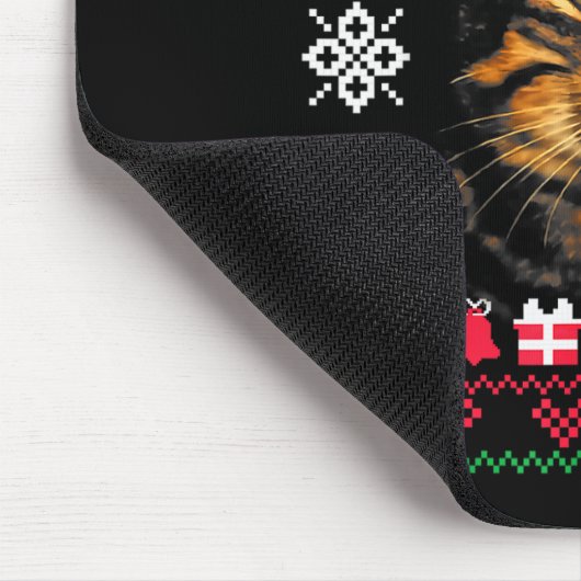 Funny Smoking Cat Meme Ugly Christmas Sweater For  Mousepad (Ecke)