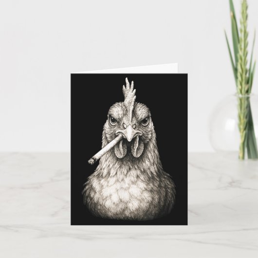 Funny Smoking Chicken Cigarette Gen Z Meme Farm An Karte (Vorderseite)