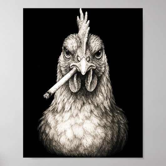 Funny Smoking Chicken Cigarette Gen Z Meme Farm An Poster (Vorne)