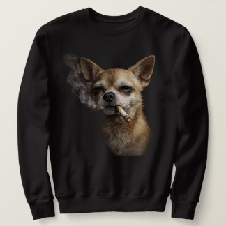 Funny Smoking Chihuahua — Vintage Y2K Grunge Dog Sweatshirt