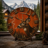 Funny Smoking Deer Rustic Hunting Cabin Pappteller