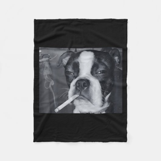 Funny Smoking Dog Meme Cigarette Gen Z Meme Dog Lo Fleecedecke (Vorderseite)