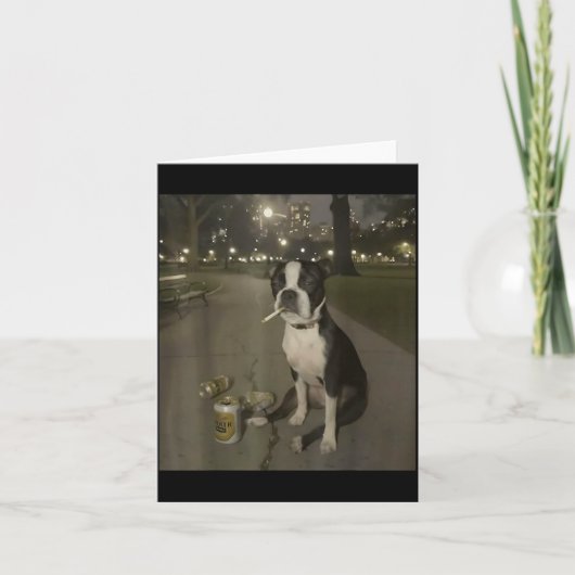 Funny Smoking Dog Meme Cigarette Gen Z Meme Dog Lo Karte (Vorderseite)