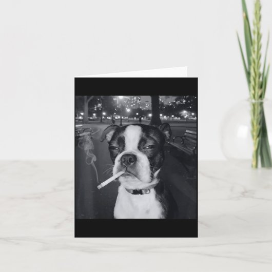 Funny Smoking Dog Meme Cigarette Gen Z Meme Dog Lo Karte (Vorderseite)