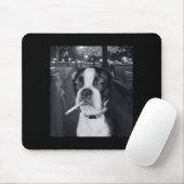 Funny Smoking Dog Meme Cigarette Gen Z Meme Dog Lo Mousepad (Mit Mouse)