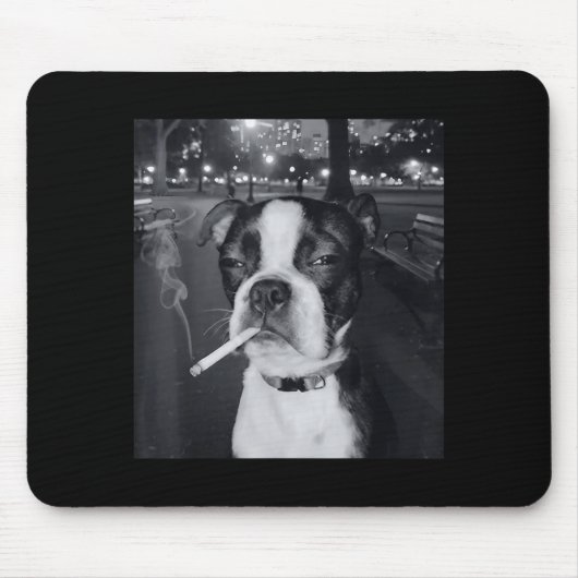 Funny Smoking Dog Meme Cigarette Gen Z Meme Dog Lo Mousepad (Vorne)