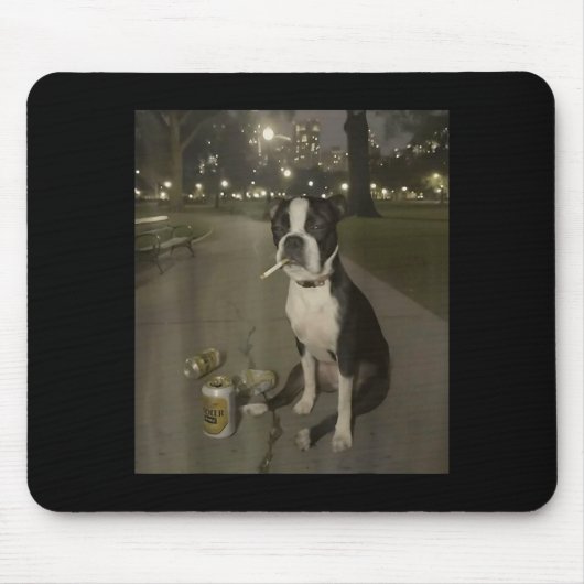 Funny Smoking Dog Meme Cigarette Gen Z Meme Dog Lo Mousepad (Vorne)