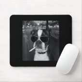 Funny Smoking Dog Meme Cigarette Gen Z Meme Dog Lo Mousepad (Mit Mouse)