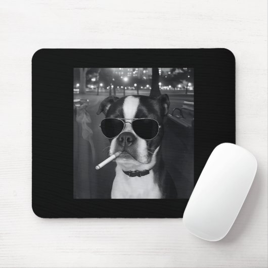 Funny Smoking Dog Meme Cigarette Gen Z Meme Dog Lo Mousepad (Mit Mouse)