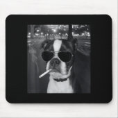 Funny Smoking Dog Meme Cigarette Gen Z Meme Dog Lo Mousepad (Vorne)