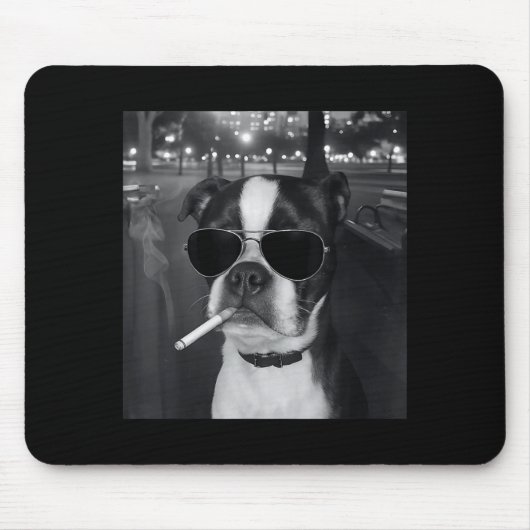 Funny Smoking Dog Meme Cigarette Gen Z Meme Dog Lo Mousepad (Vorne)