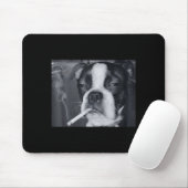 Funny Smoking Dog Meme Cigarette Gen Z Meme Dog Lo Mousepad (Mit Mouse)