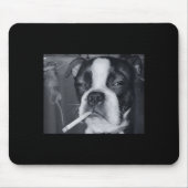 Funny Smoking Dog Meme Cigarette Gen Z Meme Dog Lo Mousepad (Vorne)