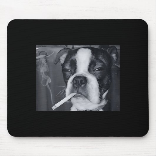 Funny Smoking Dog Meme Cigarette Gen Z Meme Dog Lo Mousepad (Vorne)