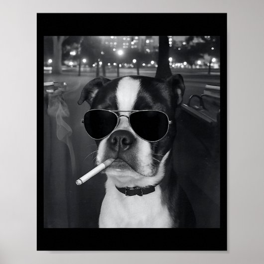 Funny Smoking Dog Meme Cigarette Gen Z Meme Dog Lo Poster (Vorne)