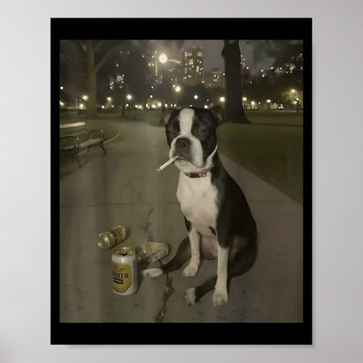 Funny Smoking Dog Meme Cigarette Gen Z Meme Dog Lo Poster (Vorne)