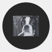 Funny Smoking Dog Meme Cigarette Gen Z Meme Dog Lo Runder Aufkleber (Vorderseite)