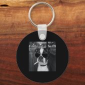 Funny Smoking Dog Meme Cigarette Gen Z Meme Dog Lo Schlüsselanhänger (Vorderseite)