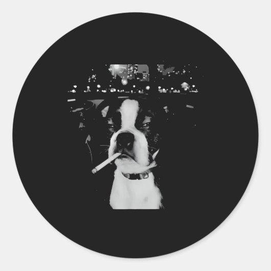 Funny Smoking Dog Meme  Runder Aufkleber (Vorderseite)