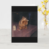 Funny Smoking Groundhog Cigarette Gen Z Retro Meme Karte (Gelbe Blume)