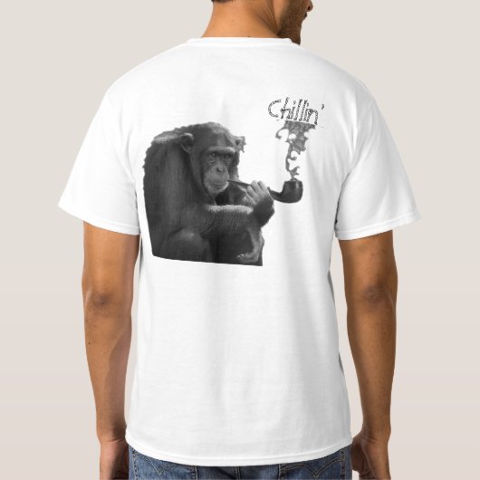 Funny Smoking Macho Gorilla Humoraler Affe T-Shirt (Rückseite)