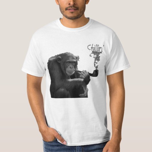 Funny Smoking Macho Gorilla Humoraler Affe T-Shirt (Vorderseite)
